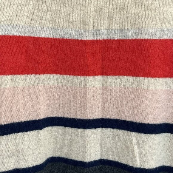 Halogen Womens 100% Cashmere Multicolor Striped Crew Neck Sweater M P Preppy - Picture 8 of 11